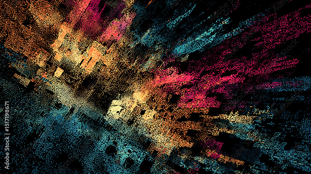 Aufkleber abstract colorful digital art with textured patterns and depth