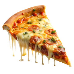 Melted Cheese and Pepperoni Pizza Slice