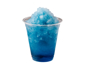 Cool blue slushy served in clear cup