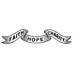 Faith Hope Charity Banner Illustration JPG