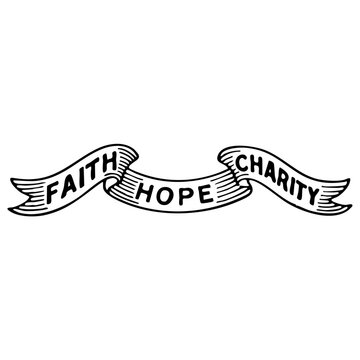 Faith Hope Charity Banner Illustration AI