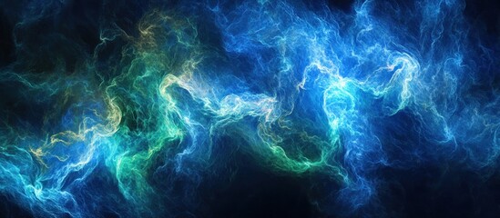 Obraz premium Abstract swirling nebulae of blues and greens