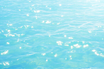 Photo background texture with blue sea water and glare.