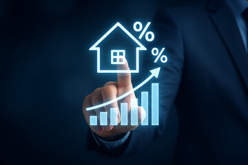 Rising house prices interest rates graph