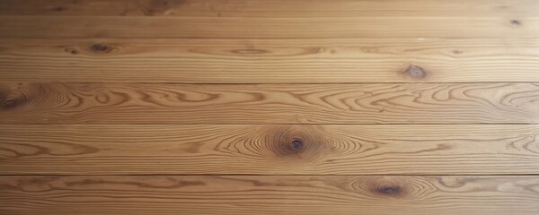 Detailed view of natural wood plank texture. Wooden boards arranged horizontally, light brown color. Timber wall interior design, oak, teak, pine. Surface background with clear detailed grain pattern.