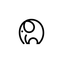 elephant minimalist line art logo