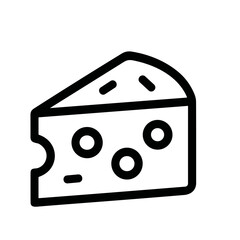 Simple Outline Delicious Cheese Slice Food and Dairy Product Icon