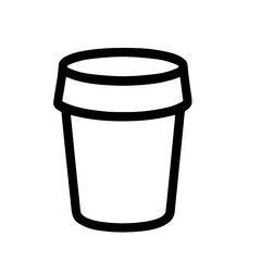 Simple Outline Disposable Cup Icon for Drink Beverage Food Service