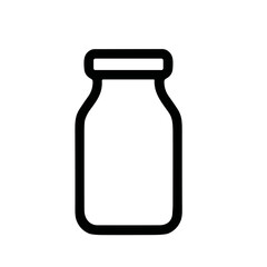 Simple Outline Milk Bottle for Baby Food and Dairy Icon