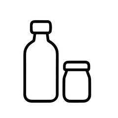Simple Outline Two Plastic Bottle Container For Liquid Product Icon