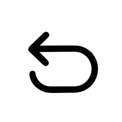 Minimalist Simple Line Return Arrow Navigation Element Sign Icon Design