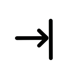 Simple Thin Line Rightward Arrow Insert Symbol Sign Element