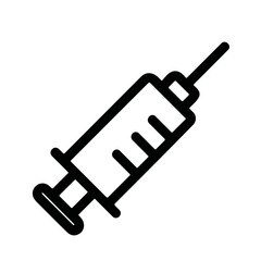Minimalist Lineart Injection Syringe Icon Symbol for Medical Treatment Design