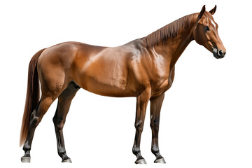 Fototapeta premium Brown horse full body isolated on white background