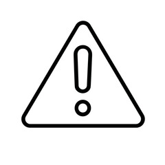 Outline Simple Triangle Exclamation Mark Sign Warning Symbol Icon
