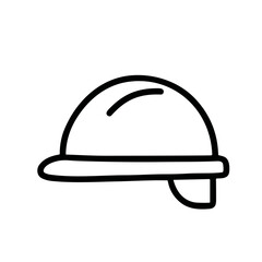 Simple Outline Hard Hat Construction Worker Safety Helmet Line Icon