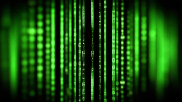 Dynamic green matrix effect abstract digital background for futuristic technology