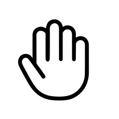 Simple Outline Hand Gesture Palm Open Isolated Icon Sign Shape