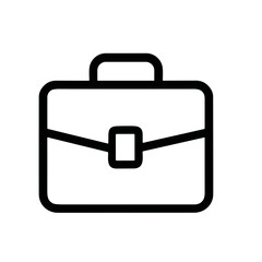 Simple Outline Line Art Briefcase Business Document Bag Icon Design