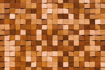 3D Panel Made of Wooden Geometric Blocks