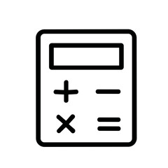 Obraz premium Simple Outline Calculator Application Interface Symbol for Financial Calculation