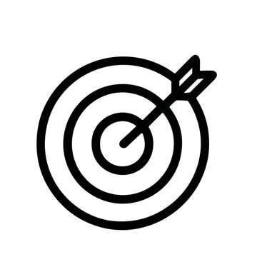 recommend clip art: Minimalist Line Style Target Icon Arrow Precise Aim Achievement Symbol