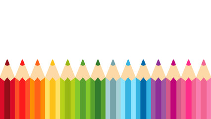 Color pencils illustration isolated on white. copy space for text