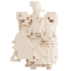 Crumpled Paper-Like 3D Mesh 3D Ilustration