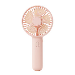 Handheld Battery Powered Fan In Pastel Summer Color Front Facing Isolated On White