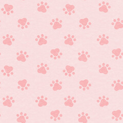 かわいい肉球のシームレス背景パターン