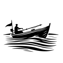 Clean black and white vector silhouette