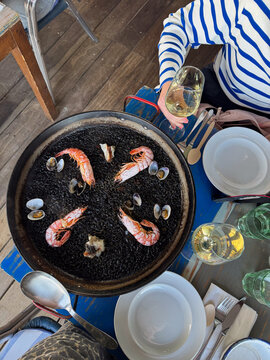 Traditional Seafood Dish Served On A Table 