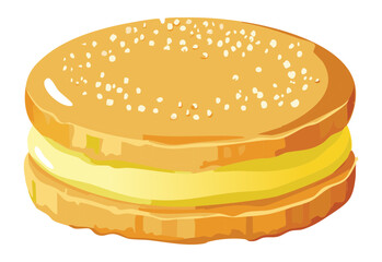 Golden Pancake with Sweet Sprinkles Topping - Vector Illustration