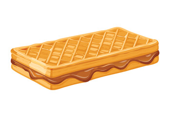  Sweet Crispy Waffle Cookie Sandwich - Vector Illustration