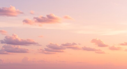 Naklejka premium Romantic Pastel Skyscape Coral Pink Cloudscape