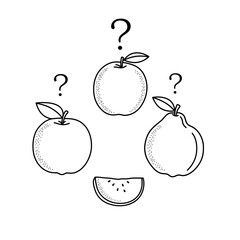 A Collection of Fruits with Question Marks a Visual Puzzle