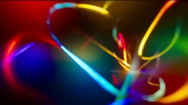 Abstract blur multicolored string of light in black background, Conceptual modern futuristic background 