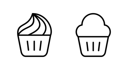 Cup cake icon vector. Cup cake sign and symbol