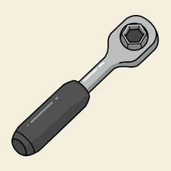 Isometric Illustration of a Hexagonal Ratchet Wrench