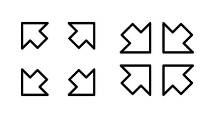 Fullscreen Icon vector. Expand to full screen sign and symbol. Arrows symbol