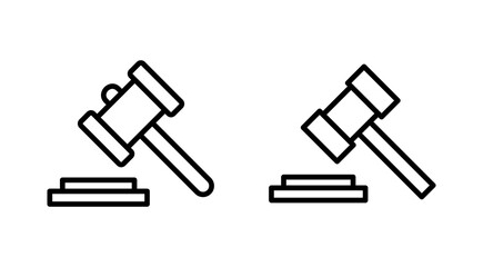 Gavel icon vector. judge gavel sign and symbol. law icon. auction hammer