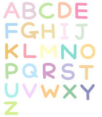 Pastel English Uppercase Alphabet Set. Design Decorative Elements.