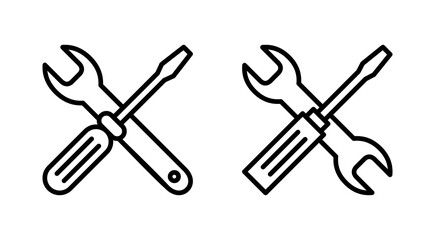 Repair tools icon vector. tool sign and symbol. setting icon. Wrench and screwdriver. Service