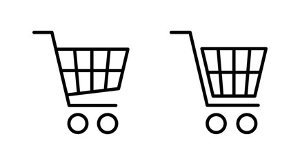 Shopping icon vector. Shopping cart sign and symbol. Trolley icon
