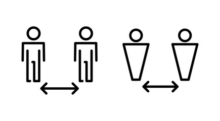 Social distance icon vector. social distancing sign and symbol. self quarantine sign