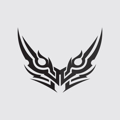 black tribal vector logo design icon and sign tribal