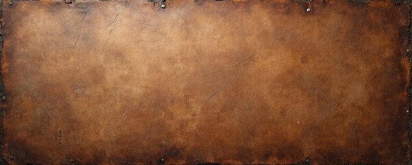 Worn brown leather texture with scratches, marks. Grunge, vintage, aged surface background. Old distressed material with rough skin. Retro design. Weathered antique cover.