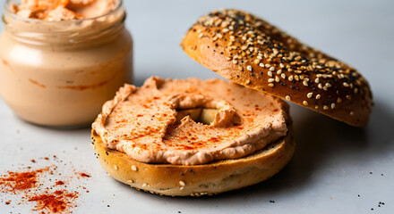 Vegan Smoked Paprika Cream Cheese Bagel
