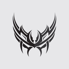 black tribal vector logo design icon and sign tribal