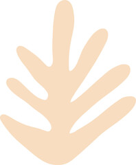 Abstract Botanical Coral Leaf Silhouette